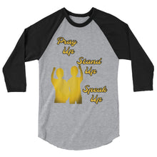 Load image into Gallery viewer, Pray Up-Stand Up-Speak Up 3/4 sleeve raglan shirt - Shannon Alicia LLC
