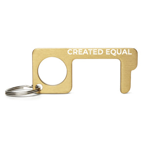 Created Equal Engraved Brass Touch Tool