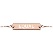 Cargar imagen en el visor de la galería, Equal Engraved Silver Bar Chain Bracelet
