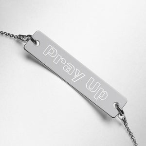 Pray Up Engraved Silver Bar Chain Bracelet - Shannon Alicia LLC