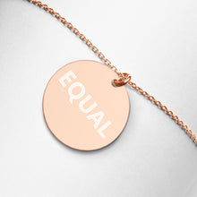Cargar imagen en el visor de la galería, Created Equal Engraved Silver Disc Necklace
