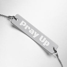 Cargar imagen en el visor de la galería, Pray Up Engraved Silver Bar Chain Bracelet - Shannon Alicia LLC
