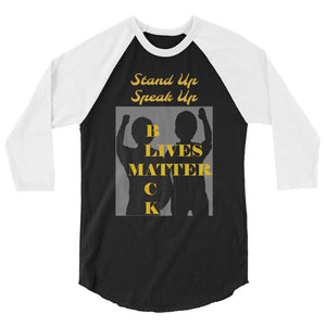 Black Lives Matter 3/4 sleeve raglan shirt - Shannon Alicia LLC