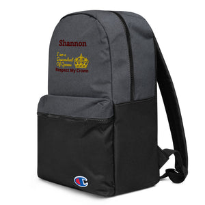 Queen Embroidered Champion Backpack