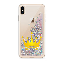 Load image into Gallery viewer, Crown Liquid Glitter Phone Case
