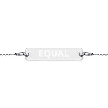 Load image into Gallery viewer, Equal Engraved Silver Bar Chain Bracelet
