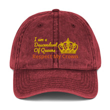 Load image into Gallery viewer, Queen Vintage Cotton Twill Cap
