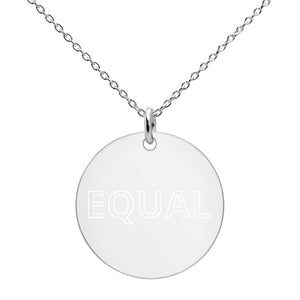 Created Equal Engraved Silver Disc Necklace