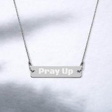 Load image into Gallery viewer, Pray Up Engraved Silver Bar Chain Necklace - Shannon Alicia LLC
