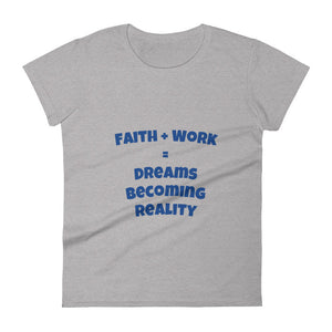 <transcy>Faith + Work - Camiseta de manga corta para mujer</transcy>