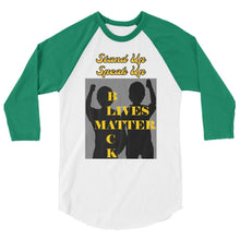 Load image into Gallery viewer, Black Lives Matter 3/4 sleeve raglan shirt - Shannon Alicia LLC
